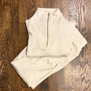 Cream Varley Hawley Sweater and Joggers Set
